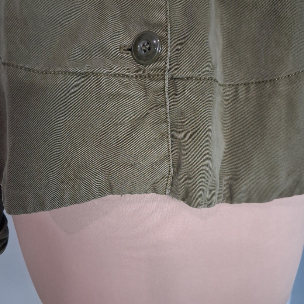 Pistola Olive Green Tencel Utility Jacket Womens XS P5001CD Button Front Cargo - Picture 6 of 13